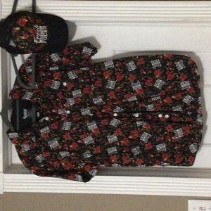 Fresh Outta Fucks set men’s L collared shirt with matching hat